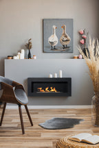 Campo24 Ethanolkamin Premium-Wandkamin 900×400mm schwarz matt Kamin im modern Design