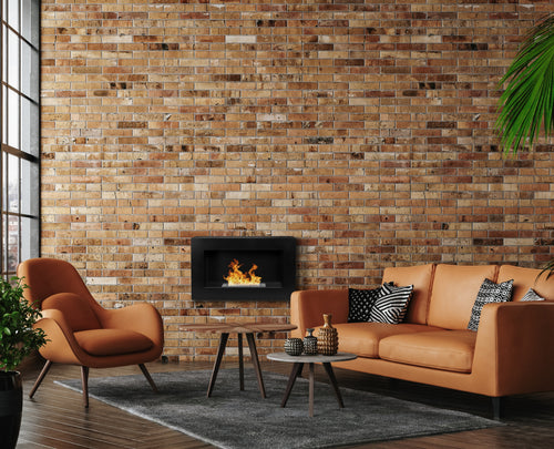 Campo24 - Gel and Wall Ethanol Fireplace + Aromatherapy Bowl, Black 65 cm