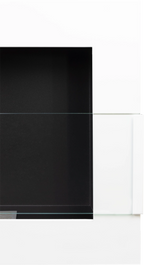 Campo24 - Gel &amp; Wall Ethanol Fireplace with Safety Glass - Gel Fireplace Ethanol Fireplace - White High Gloss - 90cm