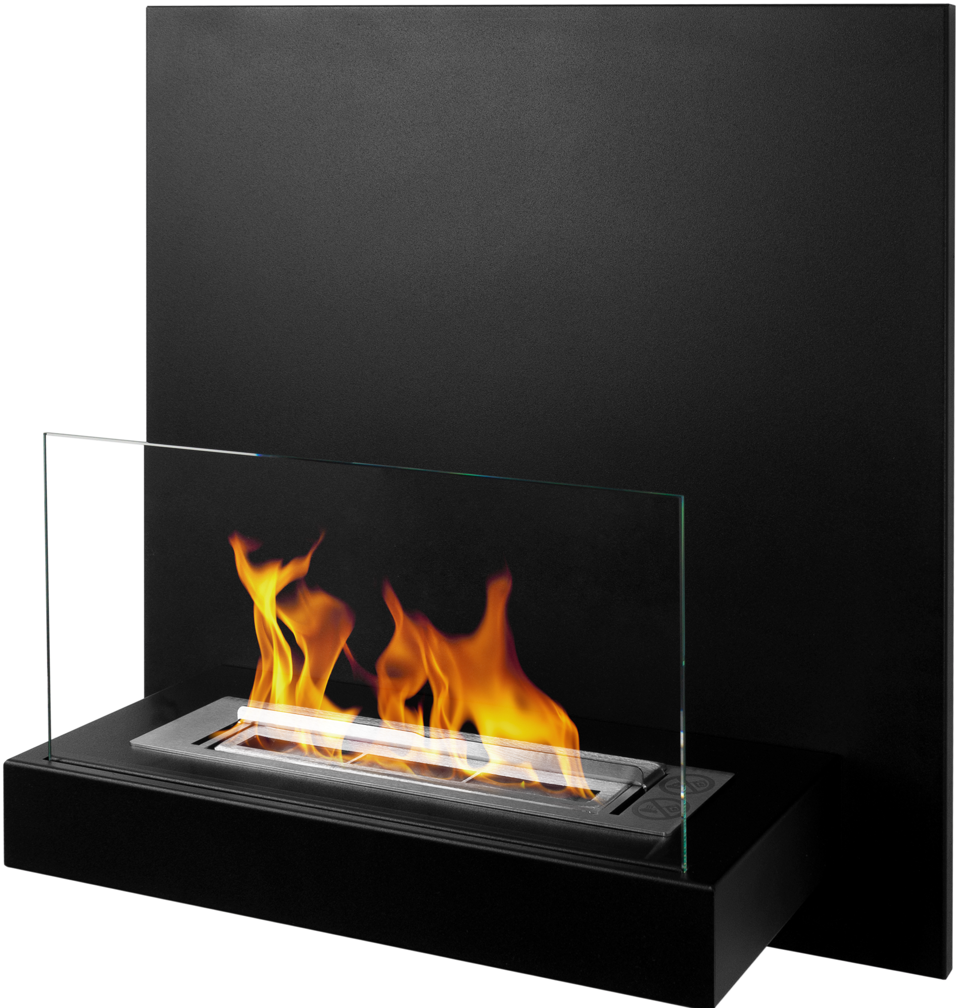 Campo24 - BlackBOARD Flame -  Ethanol-Kamin **Schwarz** gelkamin ethanolkamin Wand
