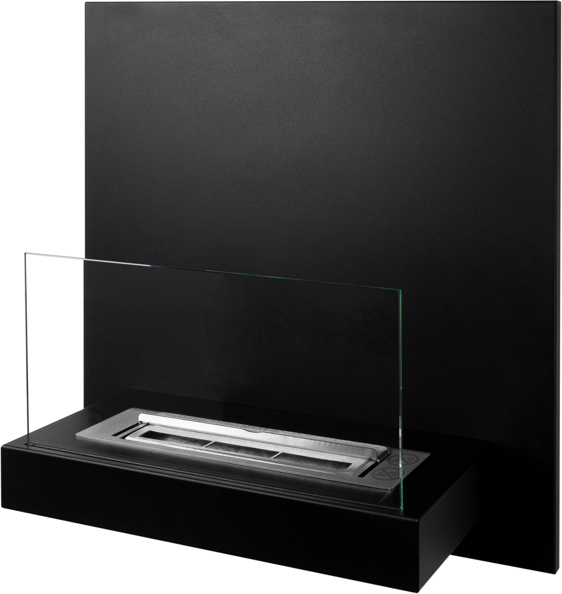 Campo24 - BlackBOARD Flame -  Ethanol-Kamin **Schwarz** gelkamin ethanolkamin Wand