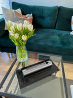 Campo24 Tischkamin Edelstahl Bioethanol – elegantes Tischfeuer Ethanol für Indoor & Outdoor – kompakte Ethanol Feuerstelle für Balkon, Terrasse & Garten – Feuertisch Outdoor Design – 0,5L Edelstahl Brenner