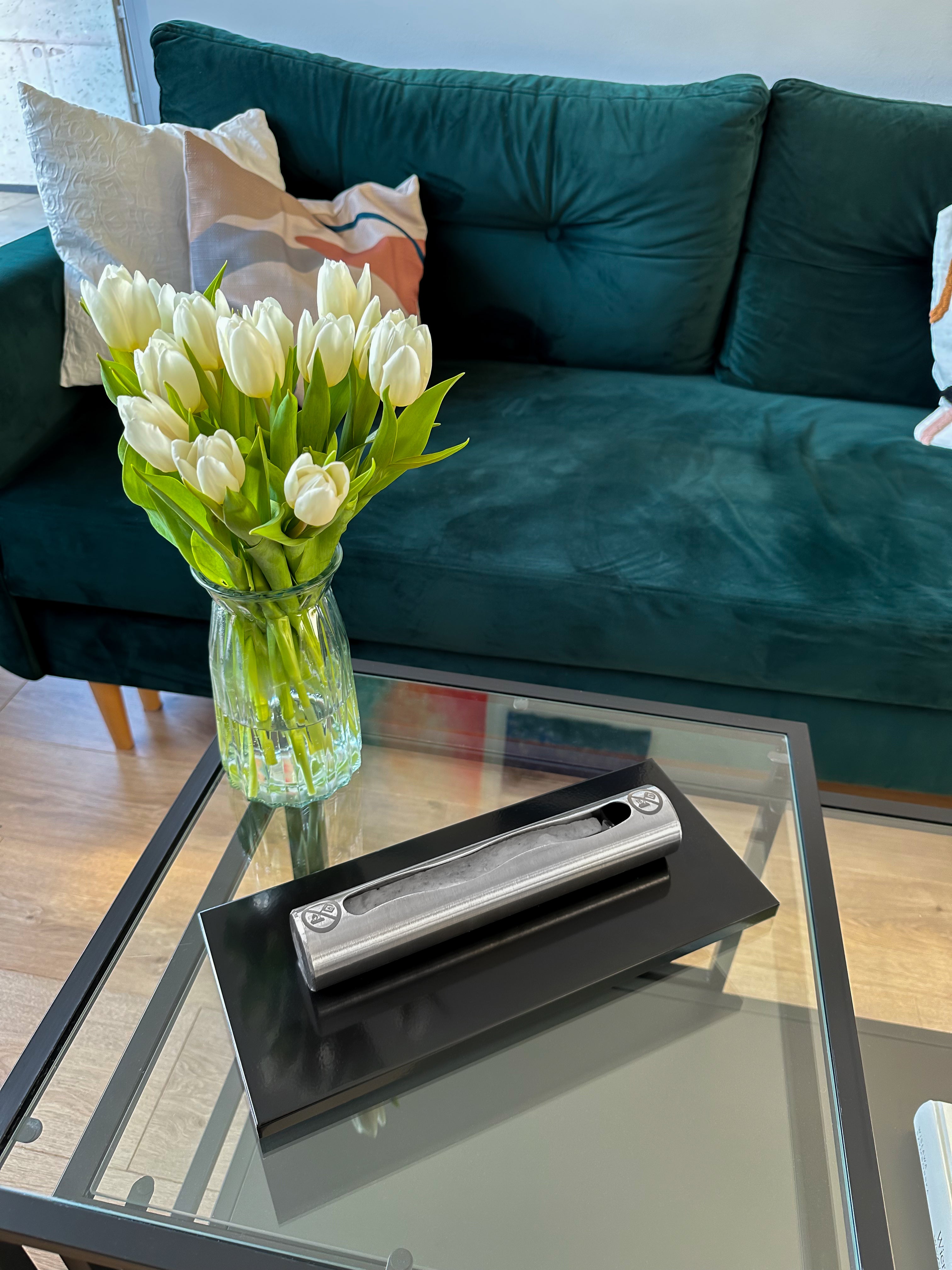 Campo24 Tischkamin Edelstahl Bioethanol – elegantes Tischfeuer Ethanol für Indoor & Outdoor – kompakte Ethanol Feuerstelle für Balkon, Terrasse & Garten – Feuertisch Outdoor Design – 0,5L Edelstahl Brenner