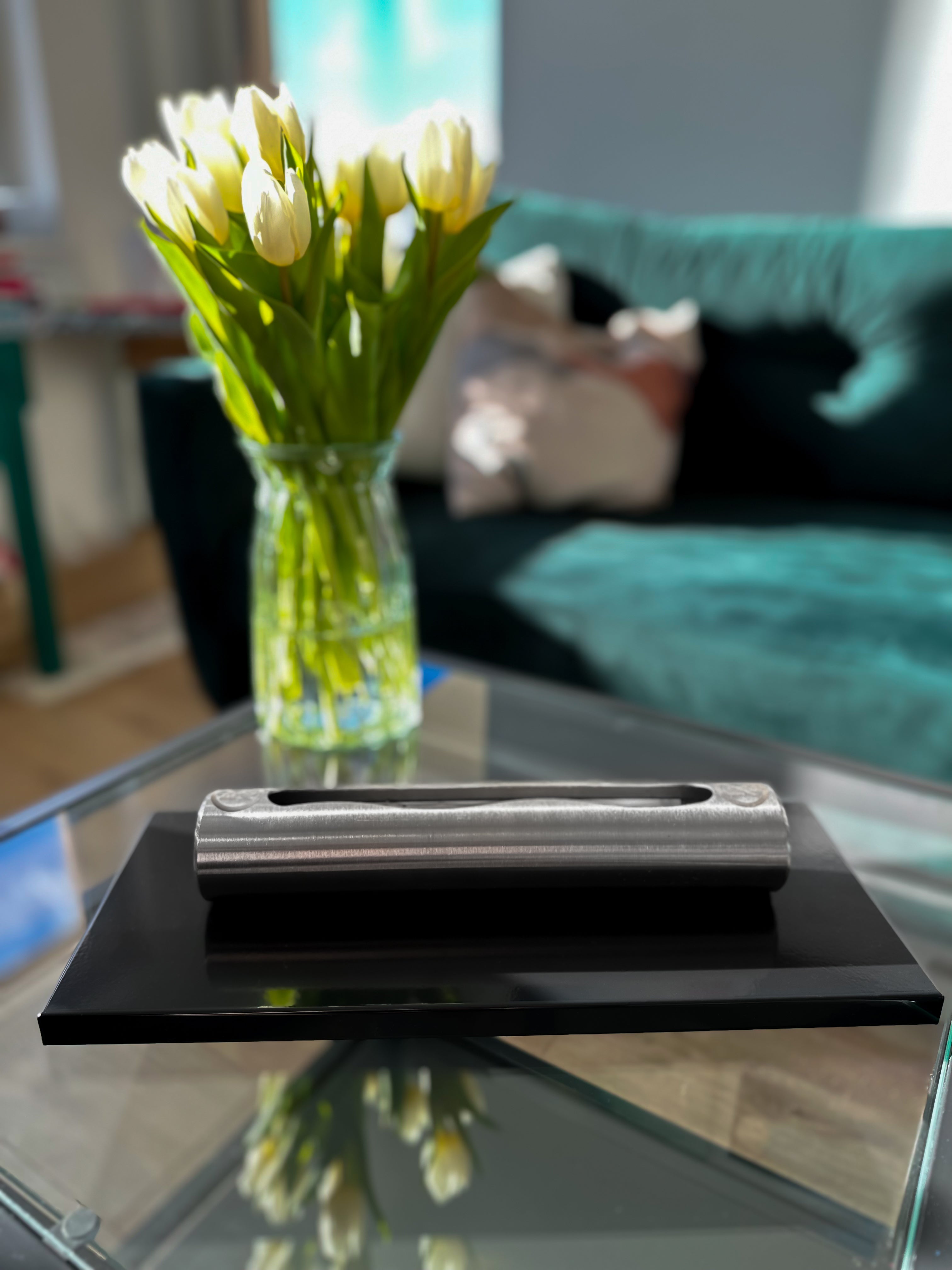 Campo24 Tischkamin Edelstahl Bioethanol – elegantes Tischfeuer Ethanol für Indoor & Outdoor – kompakte Ethanol Feuerstelle für Balkon, Terrasse & Garten – Feuertisch Outdoor Design – 0,5L Edelstahl Brenner