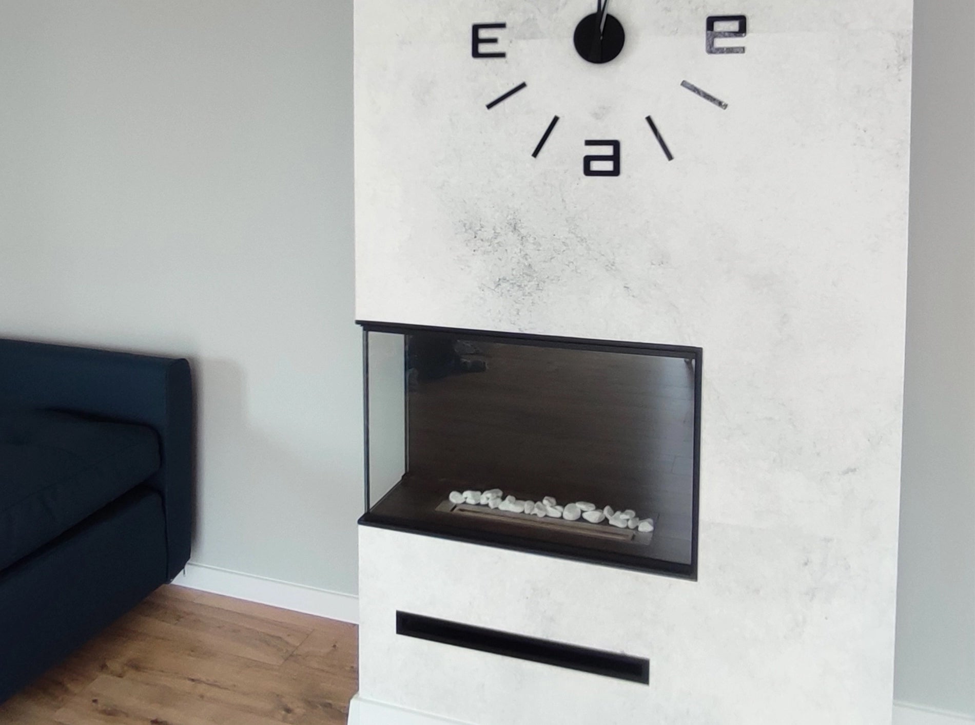 Built-in corner fireplace left 80x50x30 ethanol fireplace bioethanol wall fireplace decorative fireplace (copy)