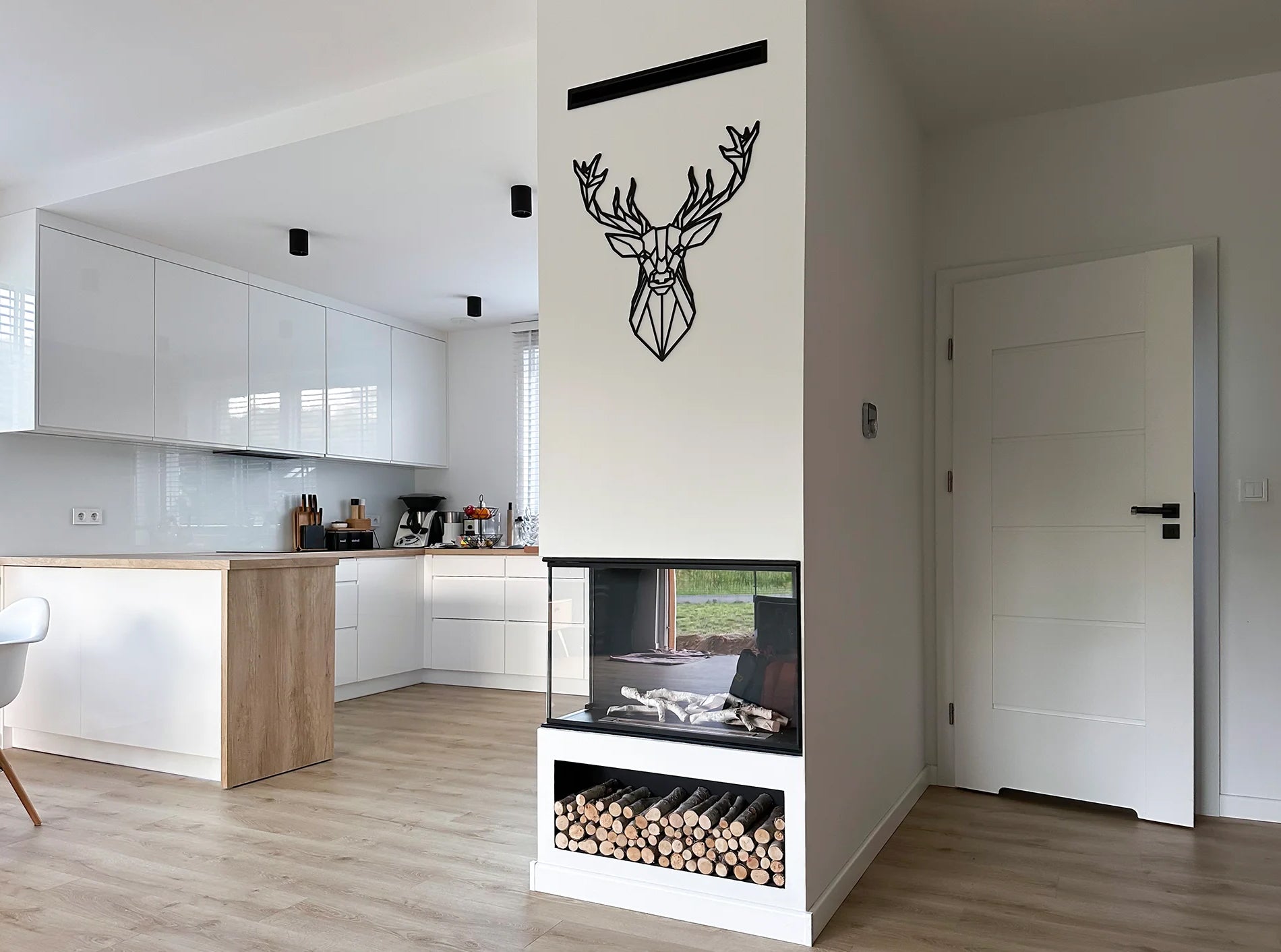 Built-in corner fireplace left 80x50x30 ethanol fireplace bioethanol wall fireplace decorative fireplace (copy)