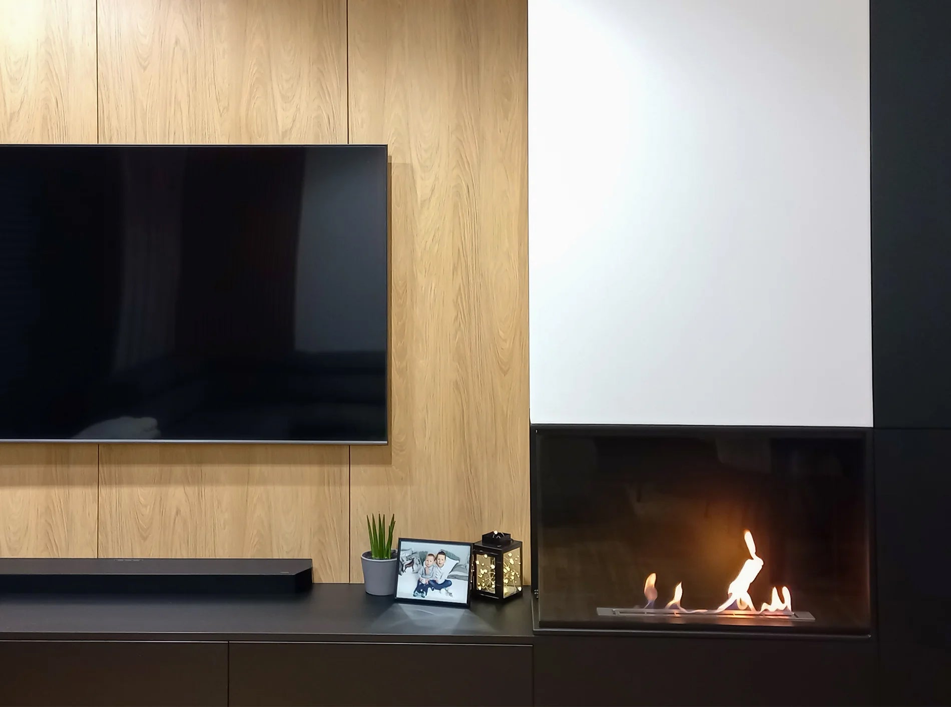 Built-in corner fireplace left 80x50x30 ethanol fireplace bioethanol wall fireplace decorative fireplace (copy)