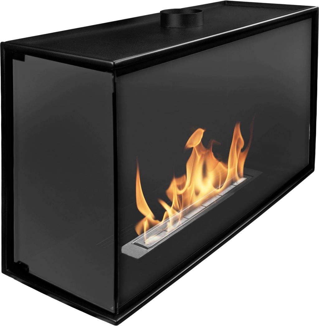 Einbau Eckkamin Links 80x50x30 Ethanolkamin Bioethanol Wandkamin Dekokamin (Kopie)