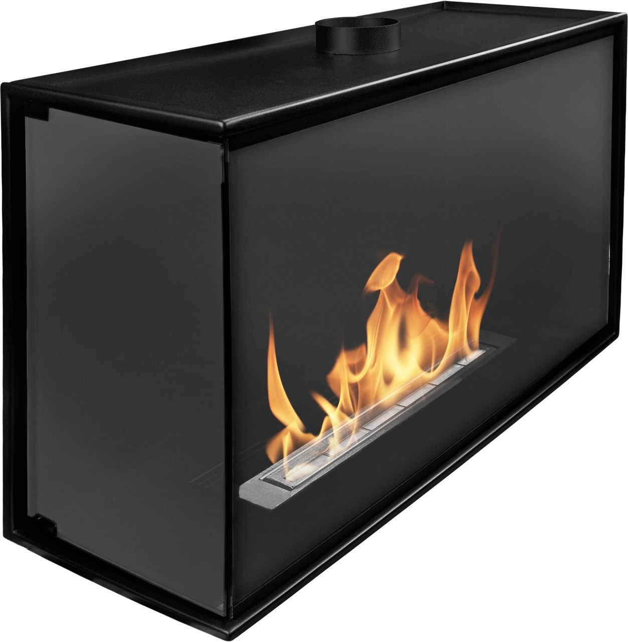 Einbau Eckkamin Links 80x50x30 Ethanolkamin Bioethanol Wandkamin Dekokamin (Kopie)