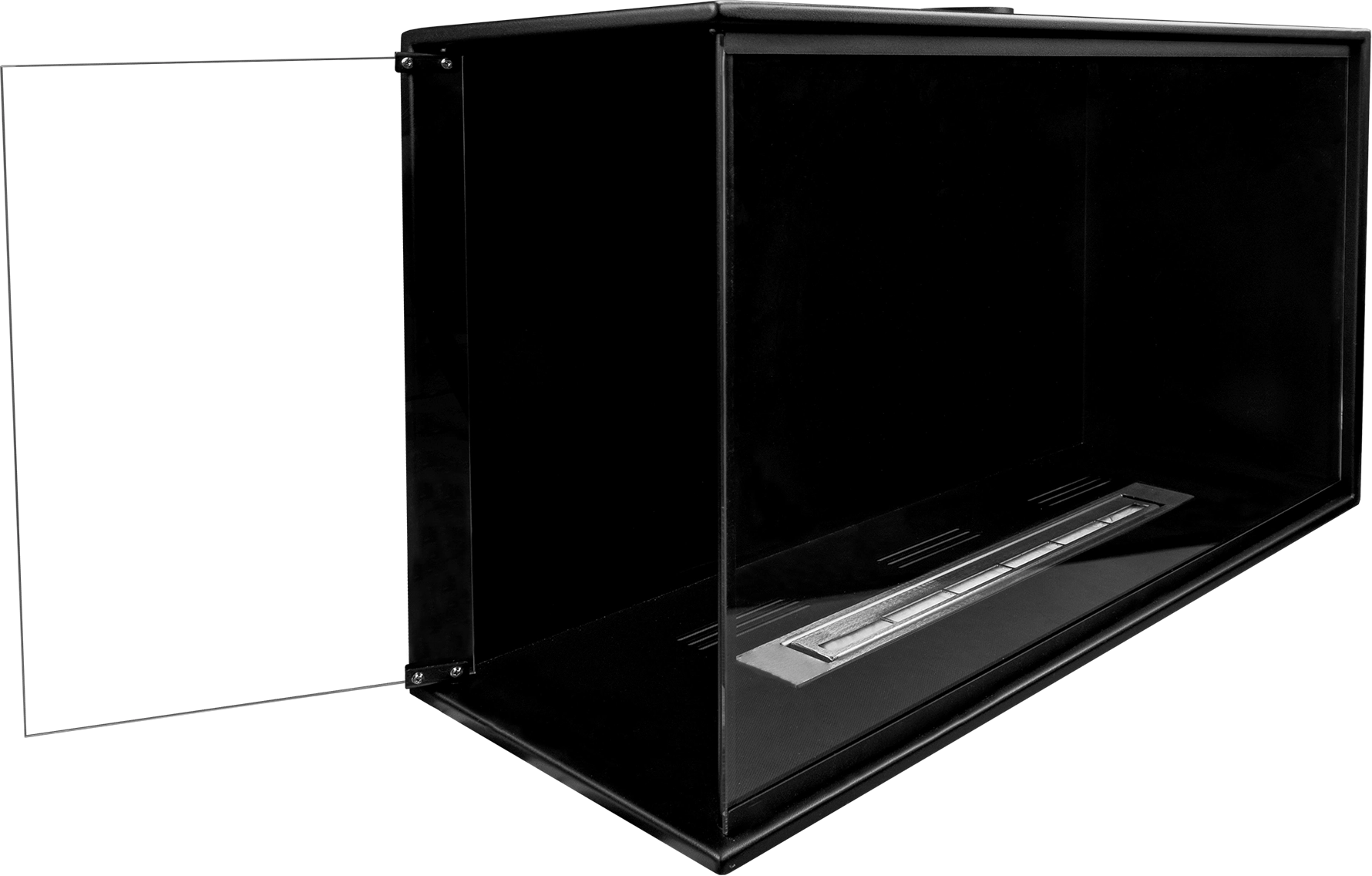 Einbau Eckkamin Links 80x50x30 Ethanolkamin Bioethanol Wandkamin Dekokamin (Kopie)