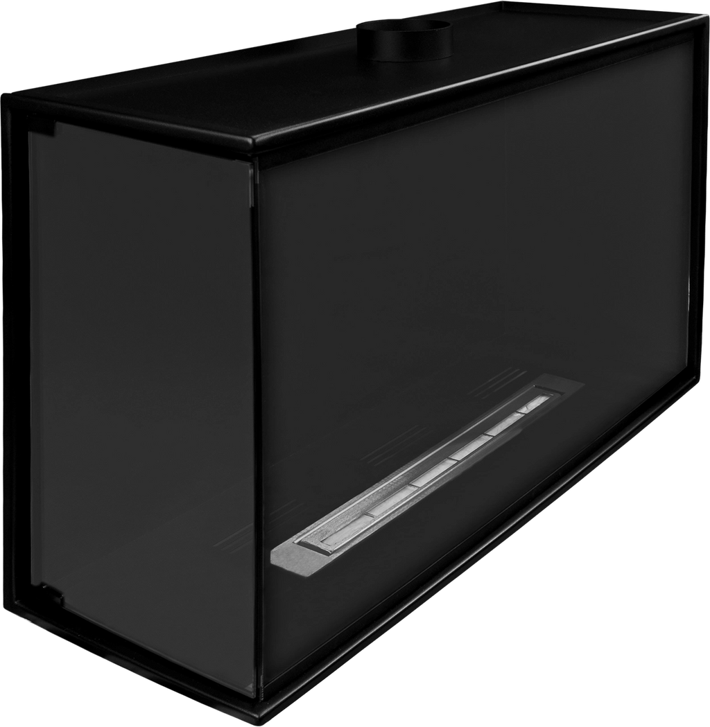Einbau Eckkamin Links 80x50x30 Ethanolkamin Bioethanol Wandkamin Dekokamin (Kopie)