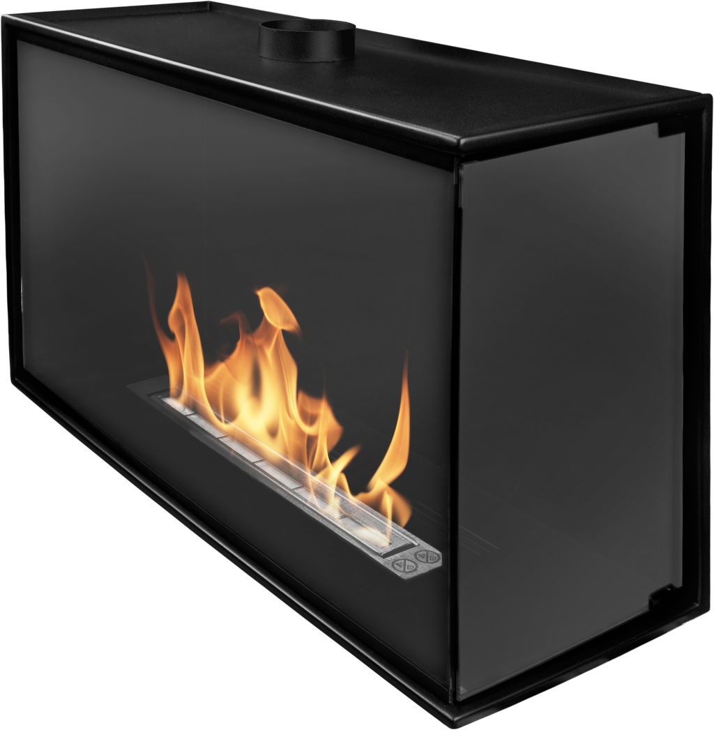 Einbau Eckkamin Rechts 80x50x30 Ethanolkamin Bioethanol Wandkamin Dekokamin