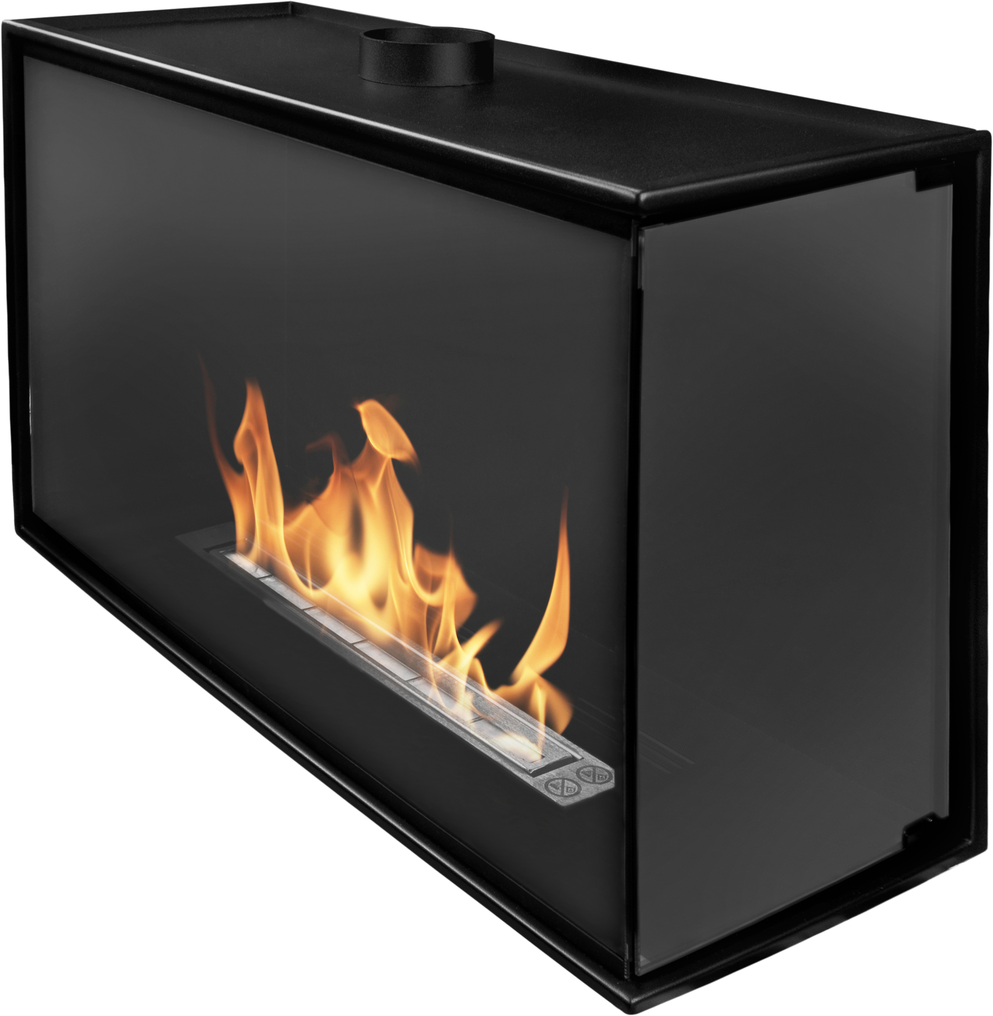 Einbau Eckkamin Rechts 80x50x30 Ethanolkamin Bioethanol Wandkamin Dekokamin
