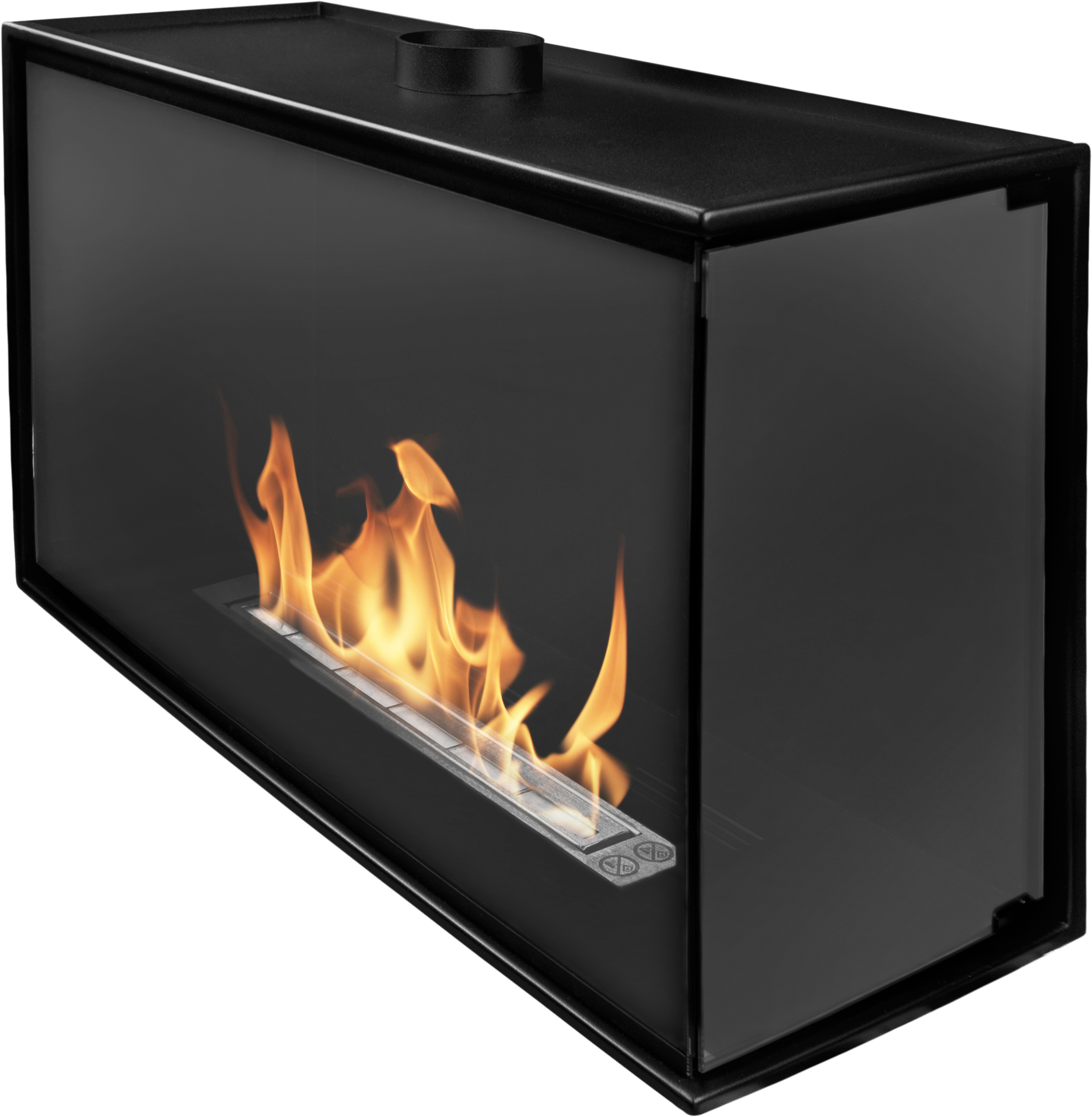 Built-in corner fireplace right 80x50x30 ethanol fireplace bioethanol wall fireplace decorative fireplace