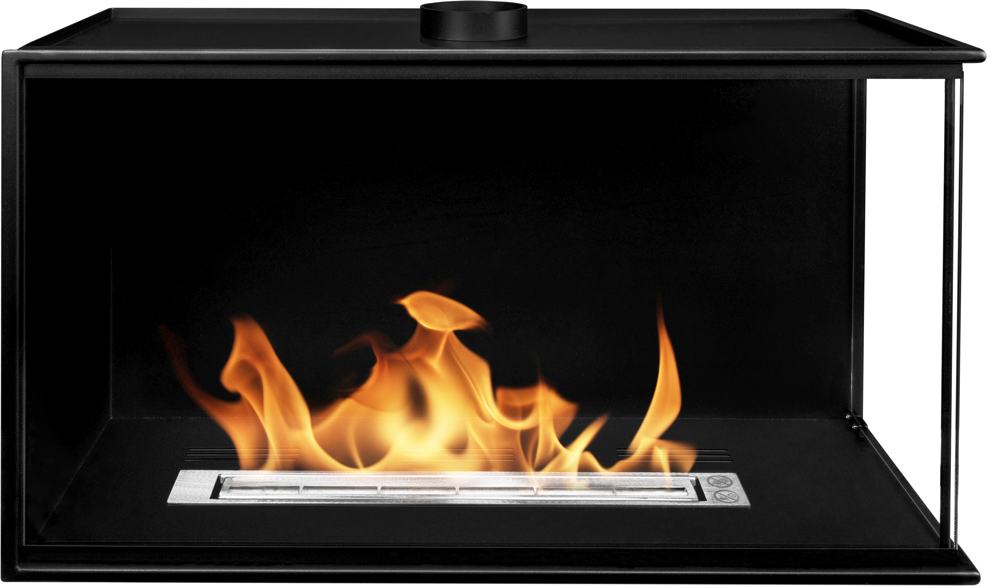 Built-in corner fireplace right 80x50x30 ethanol fireplace bioethanol wall fireplace decorative fireplace