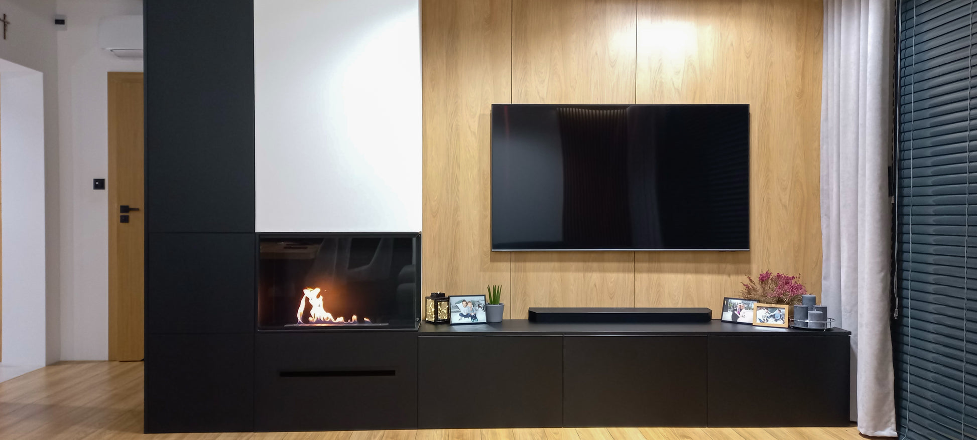 Einbau Eckkamin Rechts 80x50x30 Ethanolkamin Bioethanol Wandkamin Dekokamin