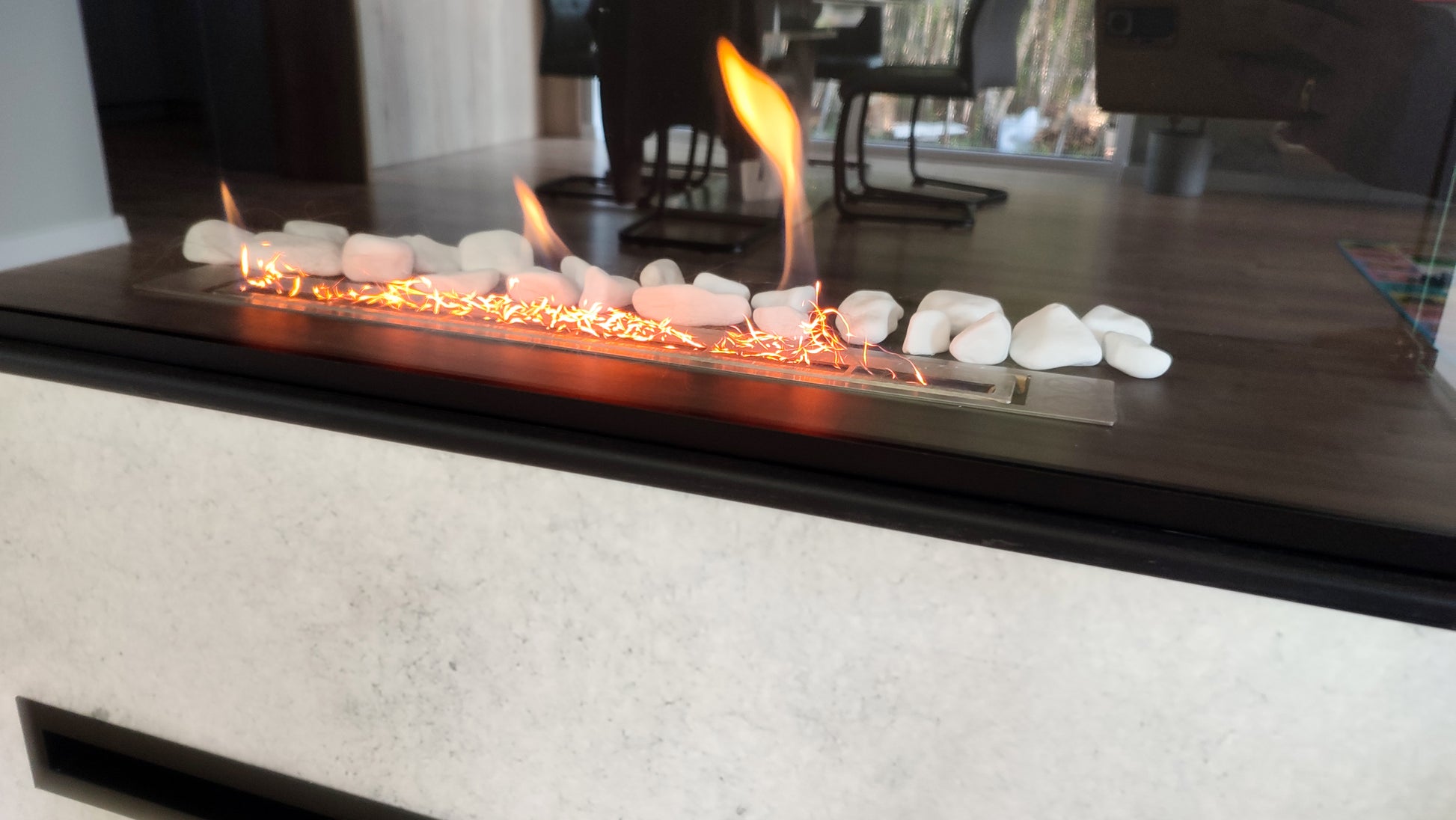 Einbau Eckkamin Rechts 80x50x30 Ethanolkamin Bioethanol Wandkamin Dekokamin