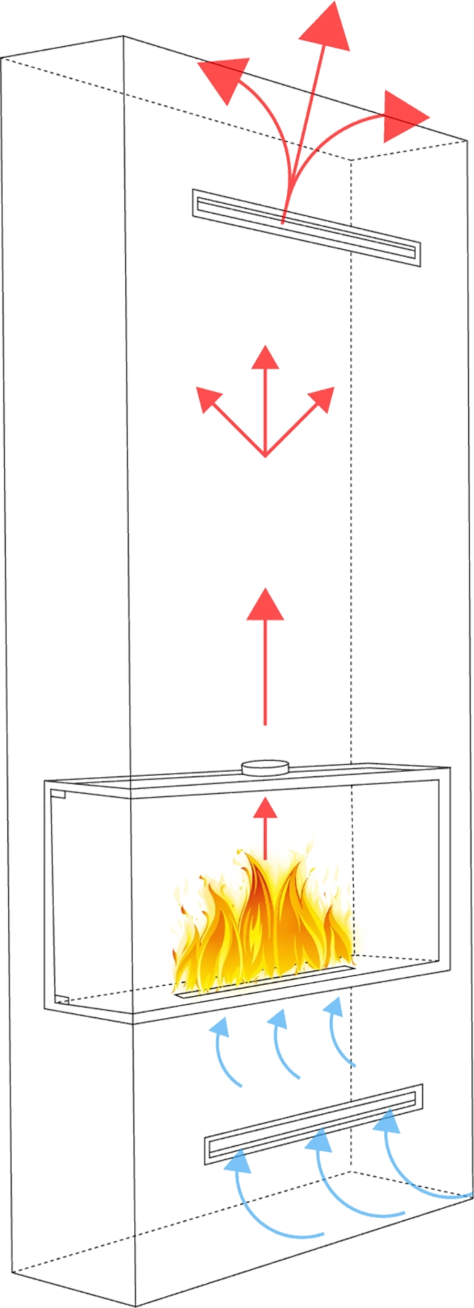 Built-in corner fireplace left 80x50x30 ethanol fireplace bioethanol wall fireplace decorative fireplace (copy)