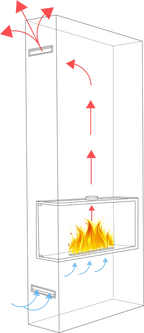 Built-in corner fireplace left 80x50x30 ethanol fireplace bioethanol wall fireplace decorative fireplace (copy)