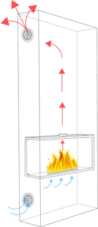 Built-in corner fireplace left 80x50x30 ethanol fireplace bioethanol wall fireplace decorative fireplace (copy)