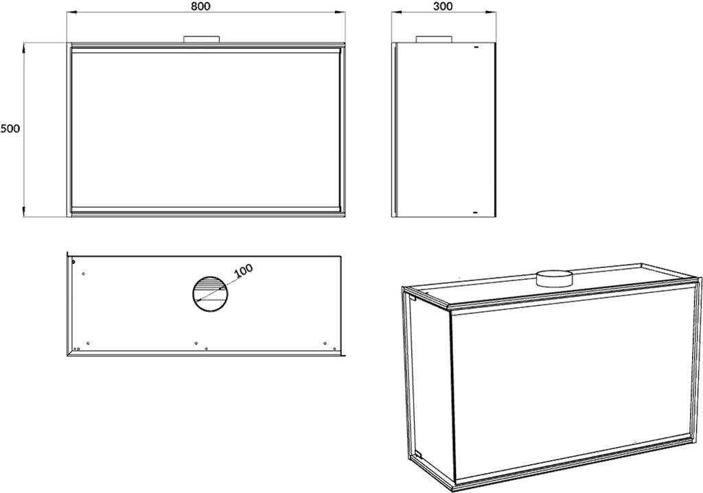 Einbau Eckkamin Links 80x50x30 Ethanolkamin Bioethanol Wandkamin Dekokamin (Kopie)