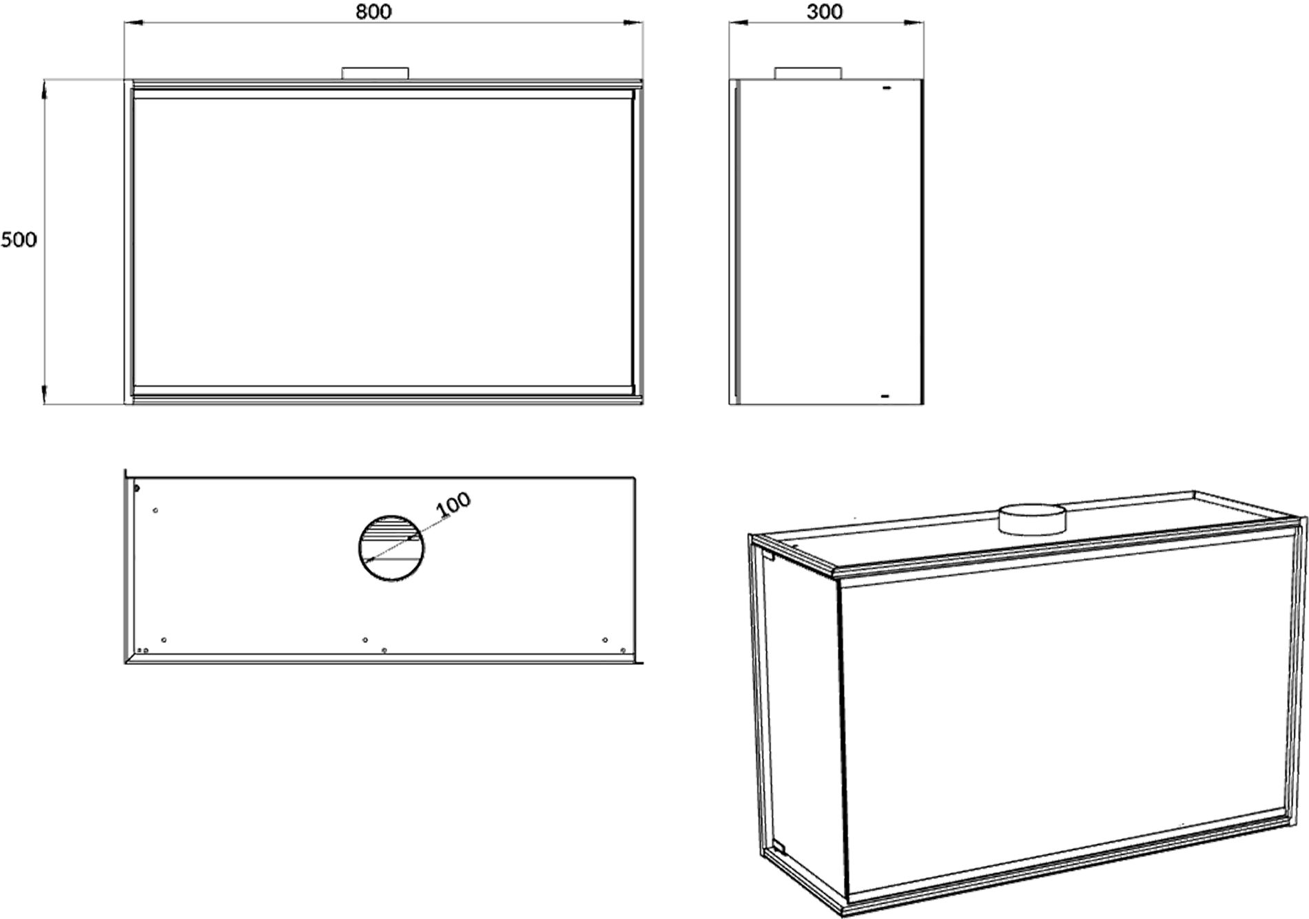 Einbau Eckkamin Links 80x50x30 Ethanolkamin Bioethanol Wandkamin Dekokamin (Kopie)