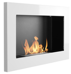 Campo24 - Gel and wall ethanol fireplace, white high gloss, 65cm
