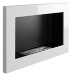 Campo24 - Gel and wall ethanol fireplace, white high gloss, 65cm