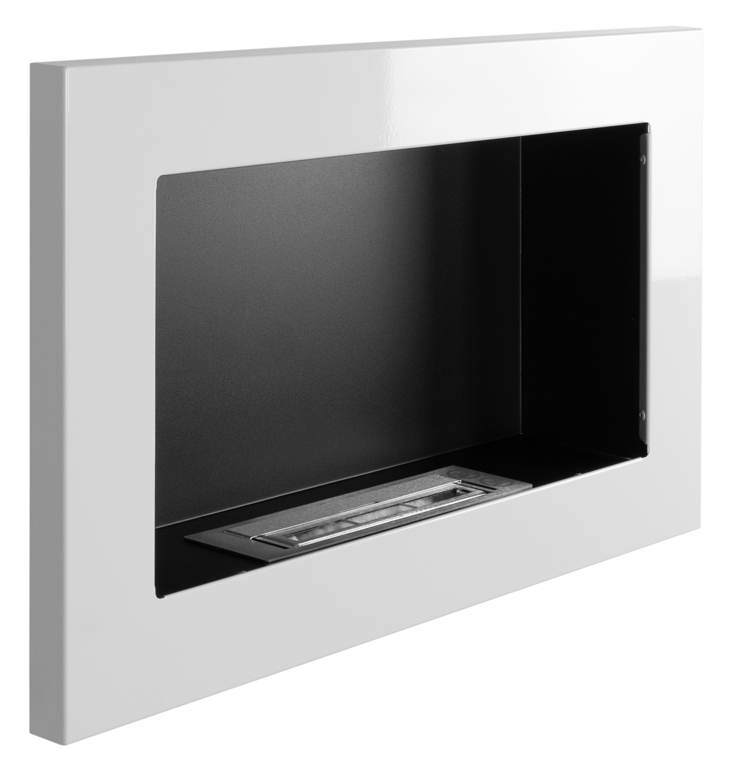 Campo24 - Gel and wall ethanol fireplace, white high gloss, 65cm