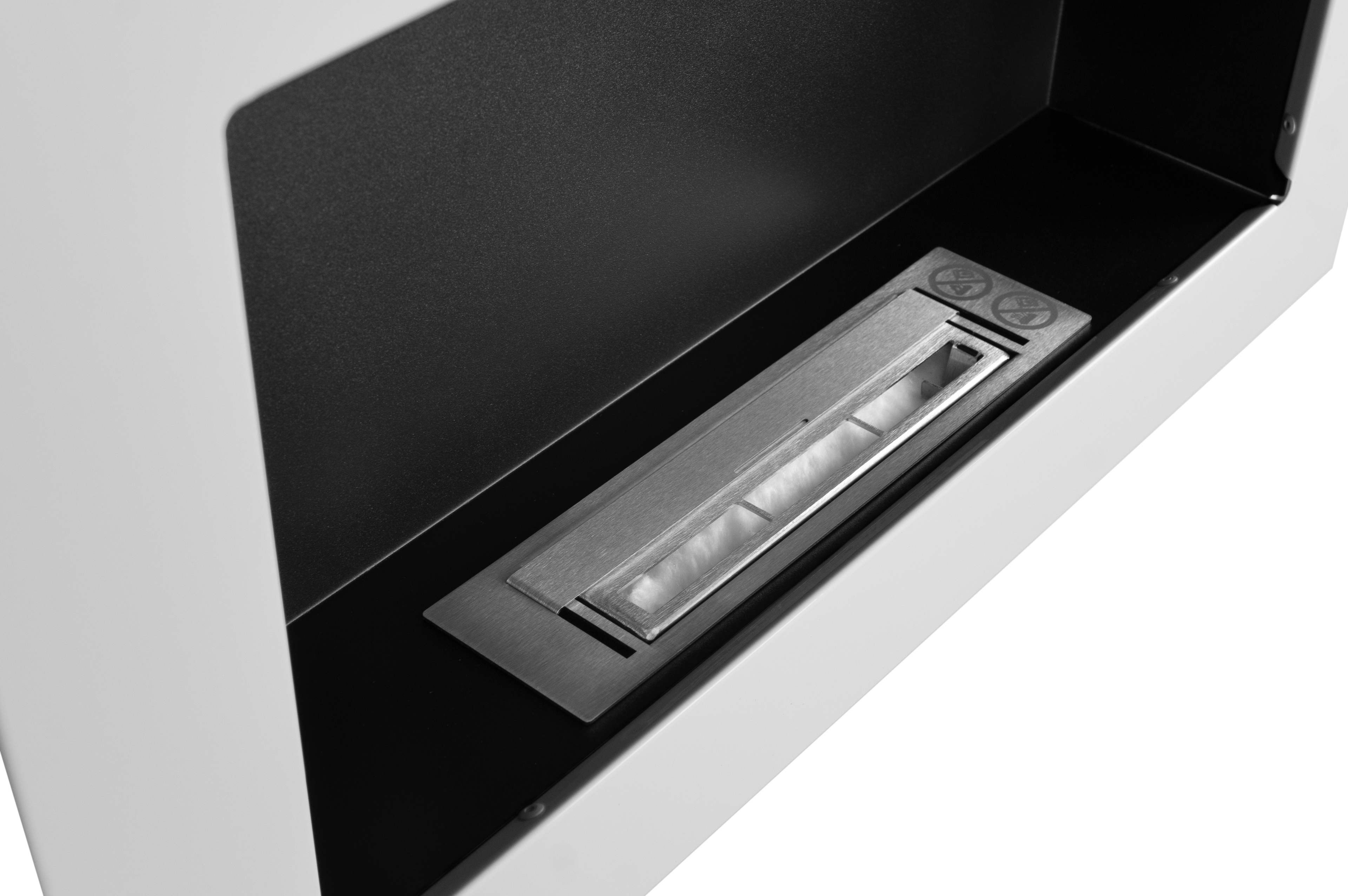 Campo24 - Gel and wall ethanol fireplace, white high gloss, 65cm