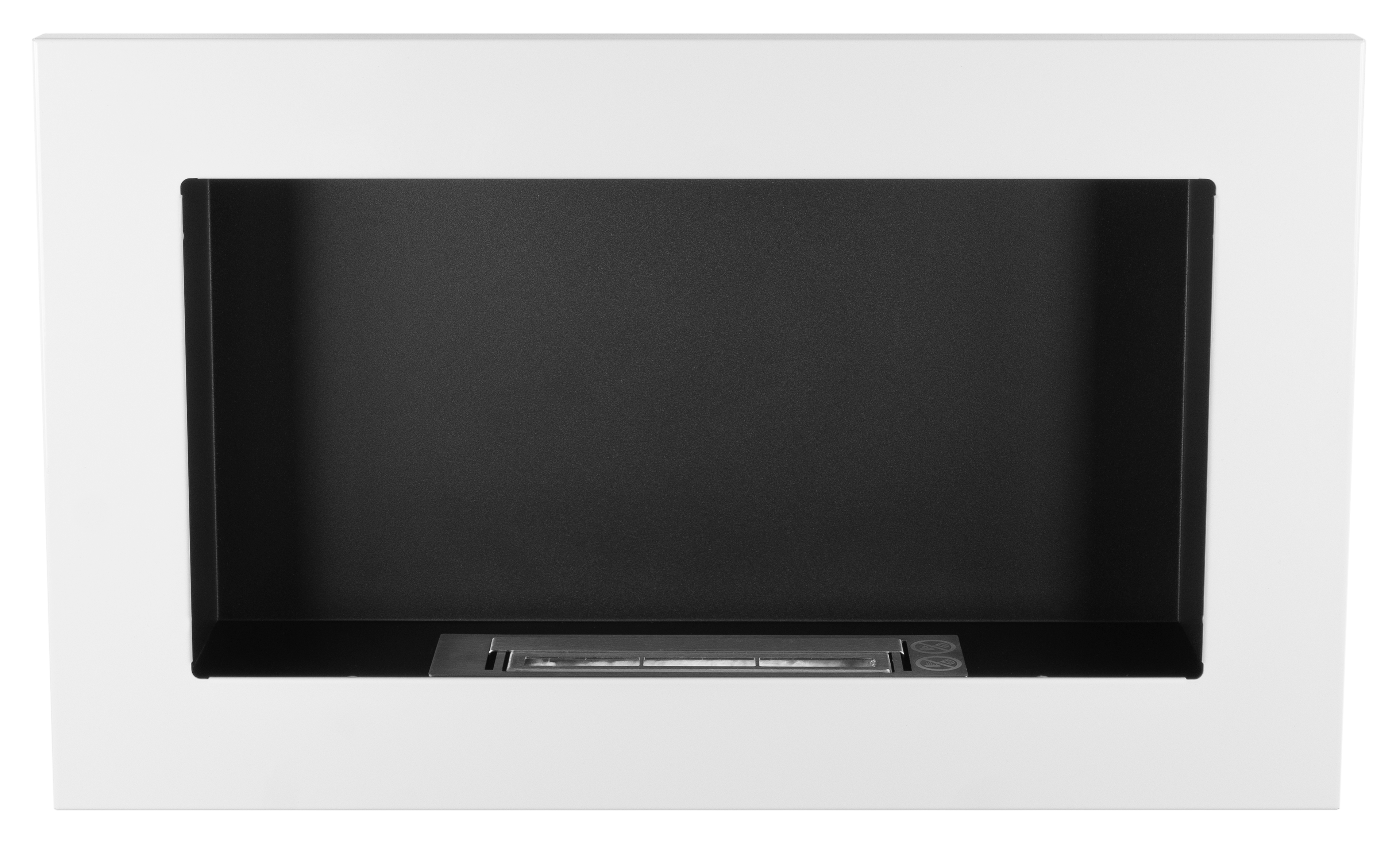 Campo24 - Gel and wall ethanol fireplace, white high gloss, 65cm