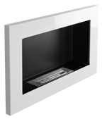 Campo24 - Gel and wall ethanol fireplace, white high gloss, 65cm