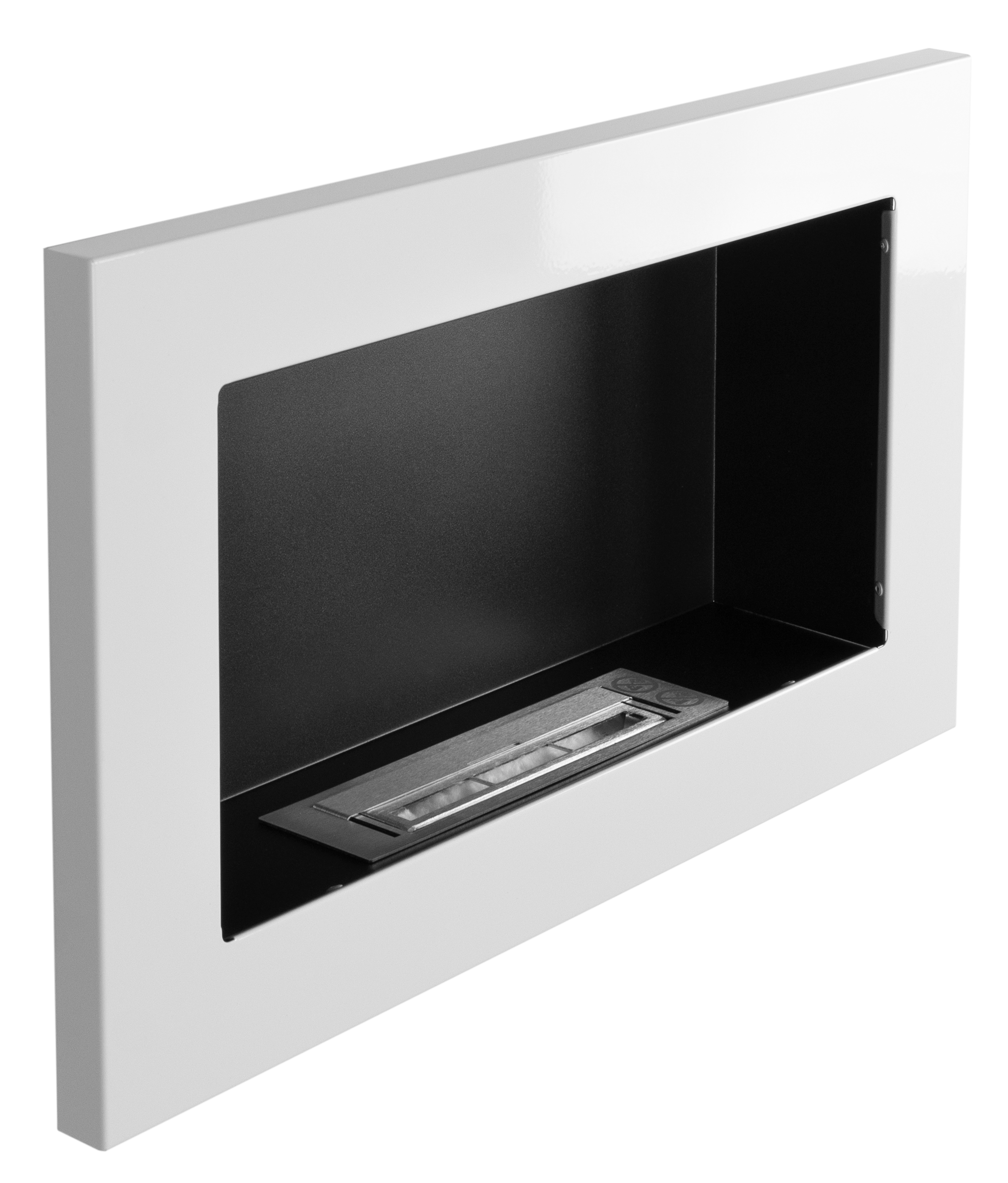 Campo24 - Gel and wall ethanol fireplace, white high gloss, 65cm