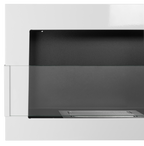 Campo24 - Gel &amp; Wall Ethanol Fireplace with Safety Glass - Gel Fireplace Ethanol Fireplace - White High Gloss - 65 cm