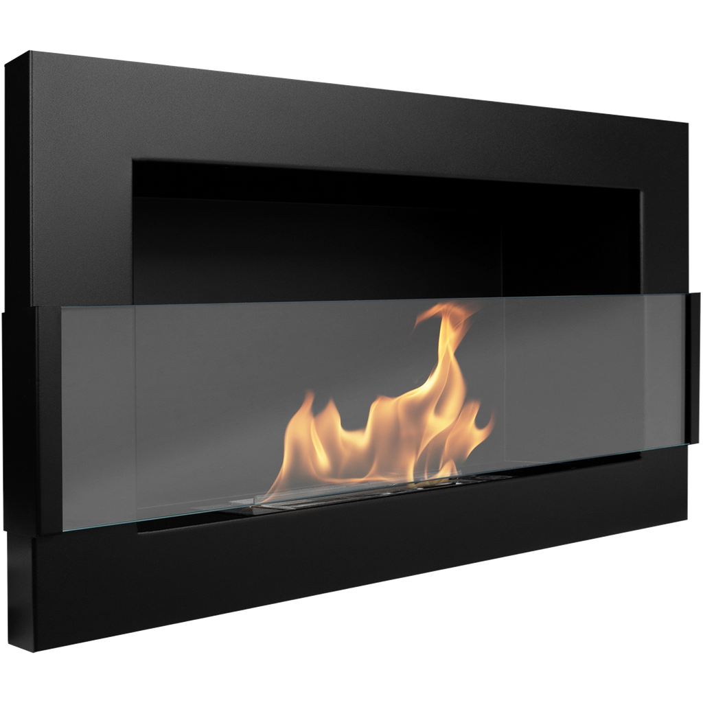 Campo24 - Gel- & Wand-Ethanol - Kamin mit Sicherheitsglas - Gelkamin Ethanolkamin - schwarz - 65cm