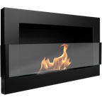 Campo24 - Gel &amp; Wall Ethanol Fireplace with Safety Glass - Gel Fireplace Ethanol Fireplace - Black - 65cm