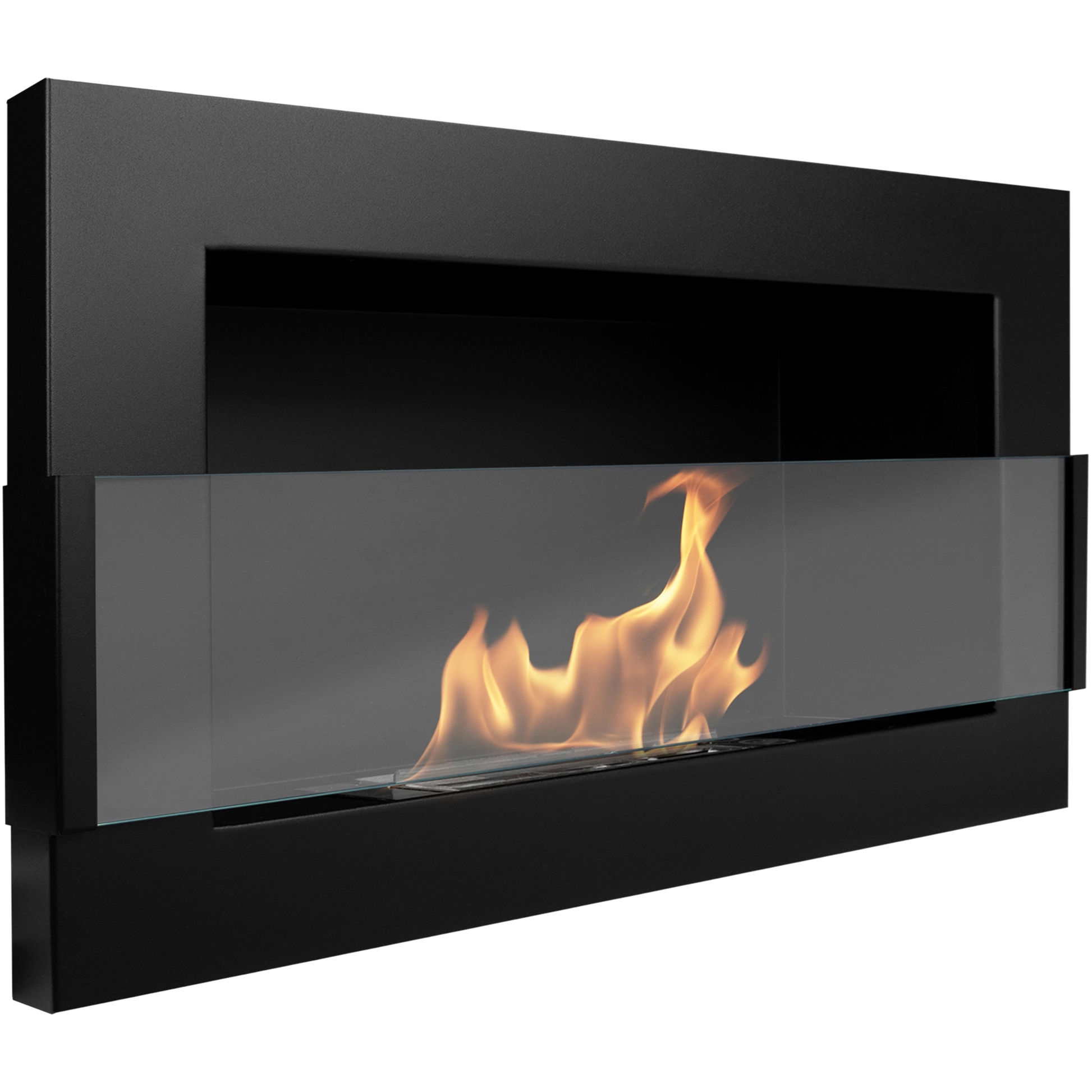 Campo24 - Gel- & Wand-Ethanol - Kamin mit Sicherheitsglas - Gelkamin Ethanolkamin - schwarz - 65cm