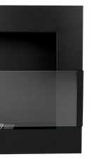 Campo24 - Gel &amp; Wall Ethanol Fireplace with Safety Glass - Gel Fireplace Ethanol Fireplace - Black - 65cm