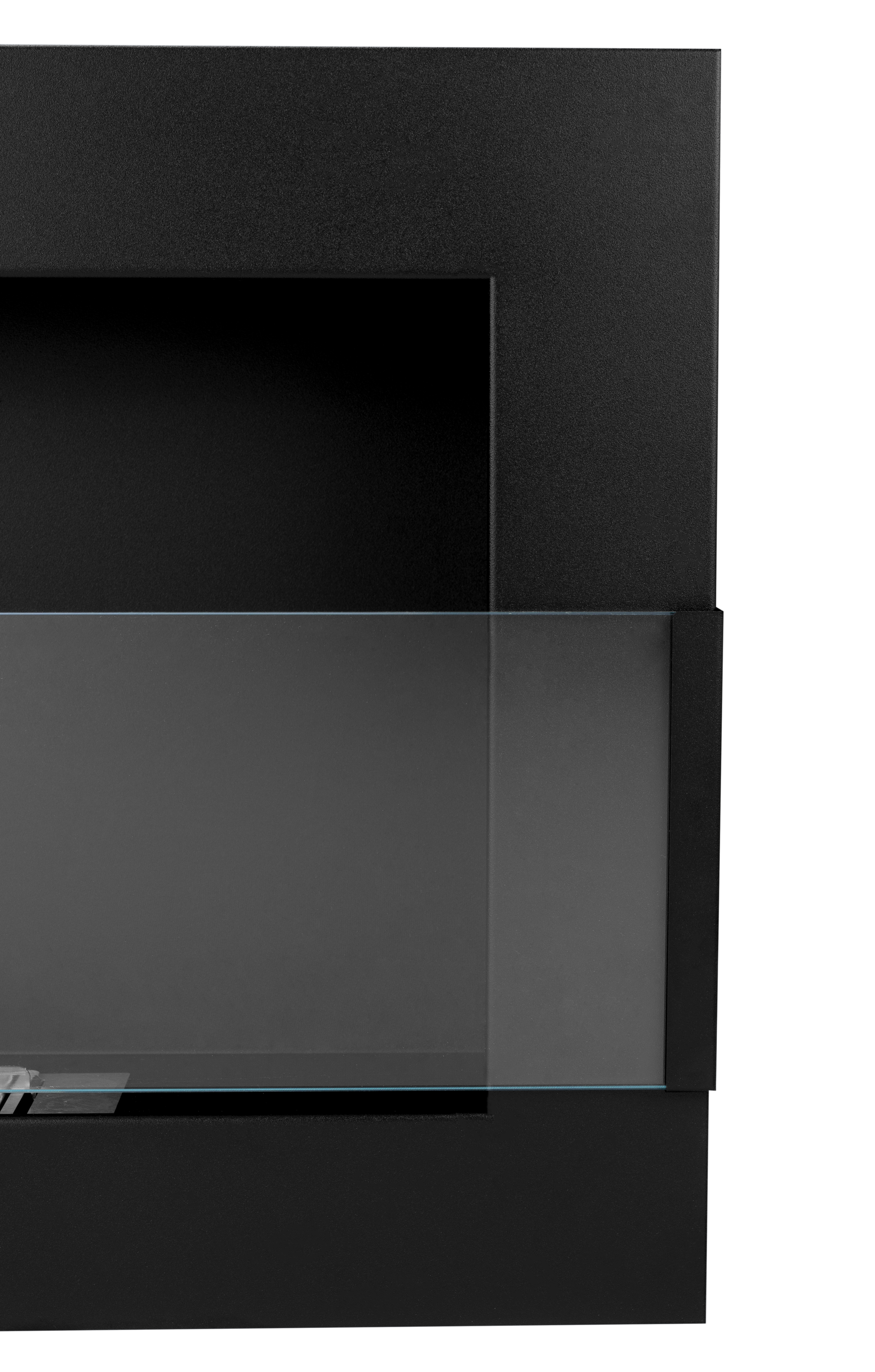 Campo24 - Gel &amp; Wall Ethanol Fireplace with Safety Glass - Gel Fireplace Ethanol Fireplace - Black - 65cm