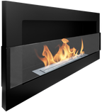 Campo24 - Gel &amp; Wall Ethanol Fireplace with Safety Glass - Gel Fireplace Ethanol Fireplace - Black - 90cm