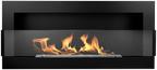 Campo24 - Gel &amp; Wall Ethanol Fireplace with Safety Glass - Gel Fireplace Ethanol Fireplace - Black - 90cm