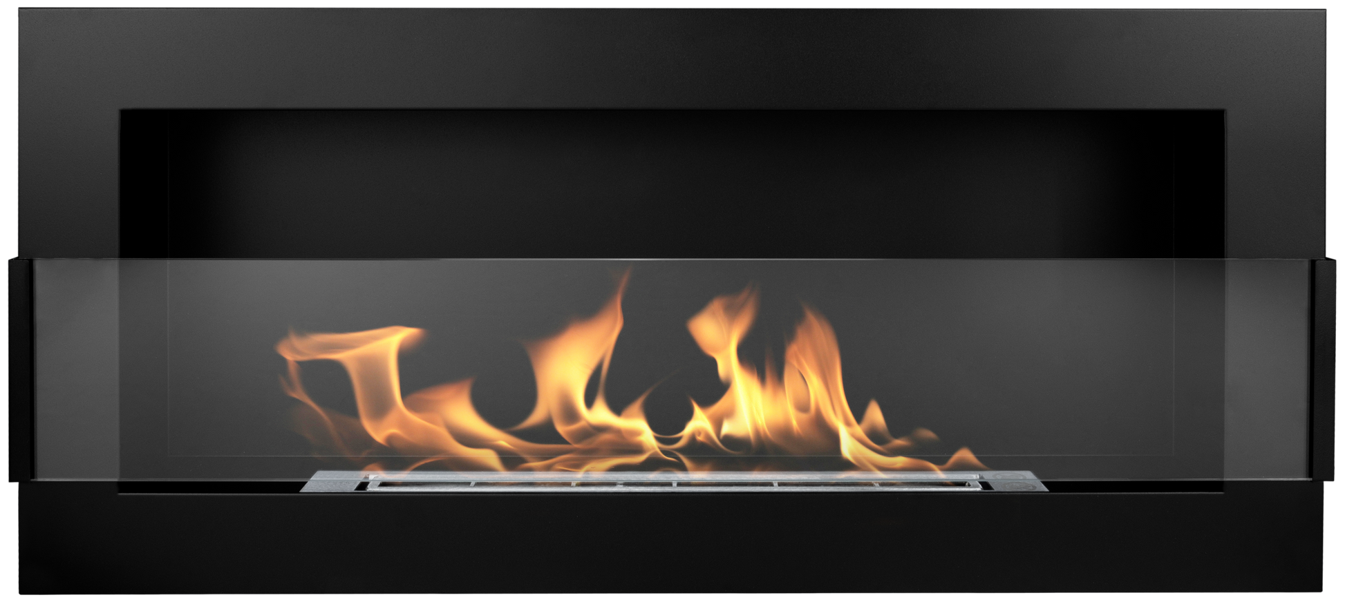 Campo24 - Gel- & Wand-Ethanol - Kamin mit Sicherheitsglas - Gelkamin Ehtanolkamin - Schwarz - 90cm