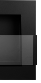 Campo24 - Gel &amp; Wall Ethanol Fireplace with Safety Glass - Gel Fireplace Ethanol Fireplace - Black - 90cm
