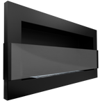 Campo24 - Gel &amp; Wall Ethanol Fireplace with Safety Glass - Gel Fireplace Ethanol Fireplace - Black - 90cm