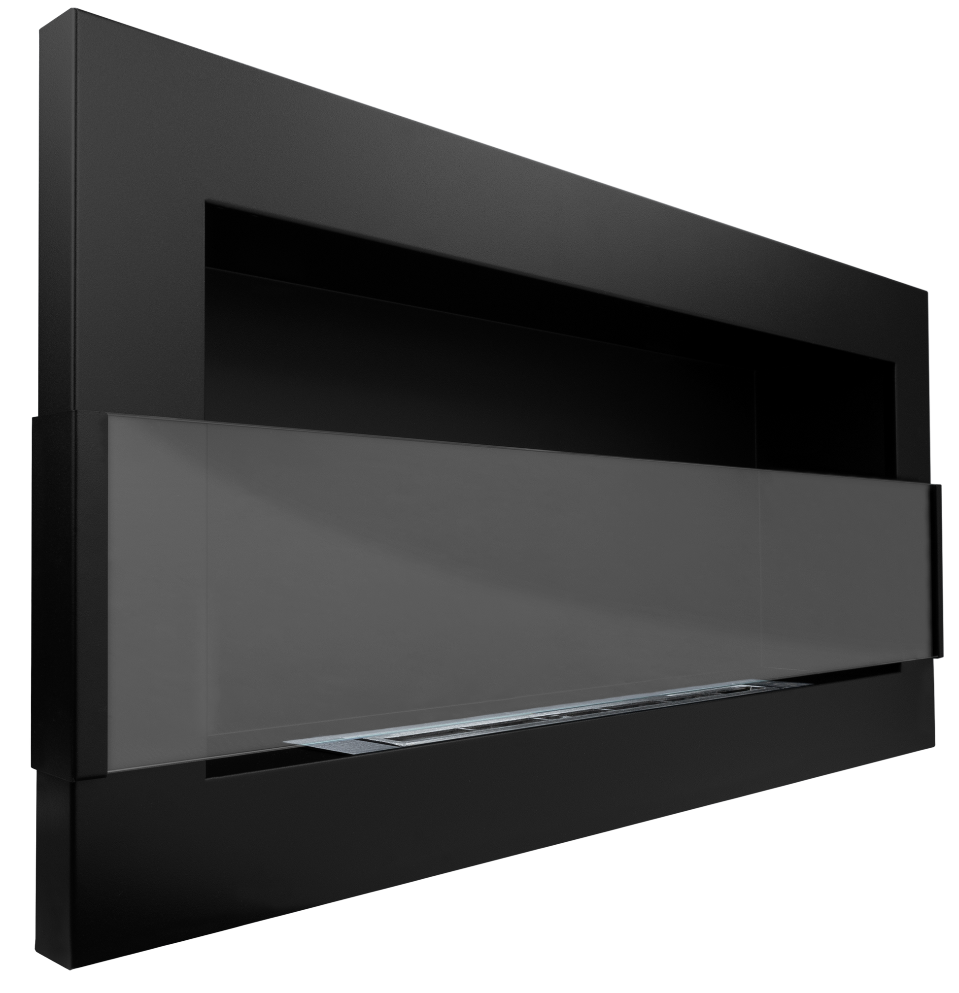 Campo24 - Gel- & Wand-Ethanol - Kamin mit Sicherheitsglas - Gelkamin Ehtanolkamin - Schwarz - 90cm