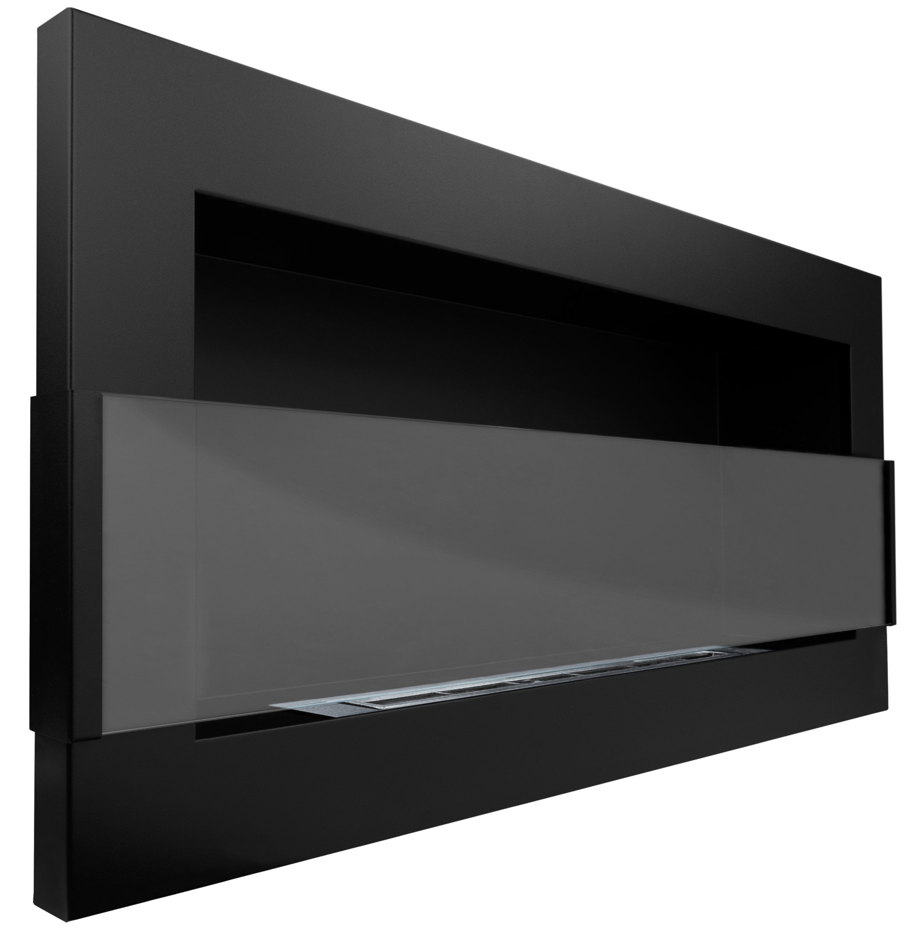 Campo24 - Gel &amp; Wall Ethanol Fireplace with Safety Glass - Gel Fireplace Ethanol Fireplace - Black - 90cm