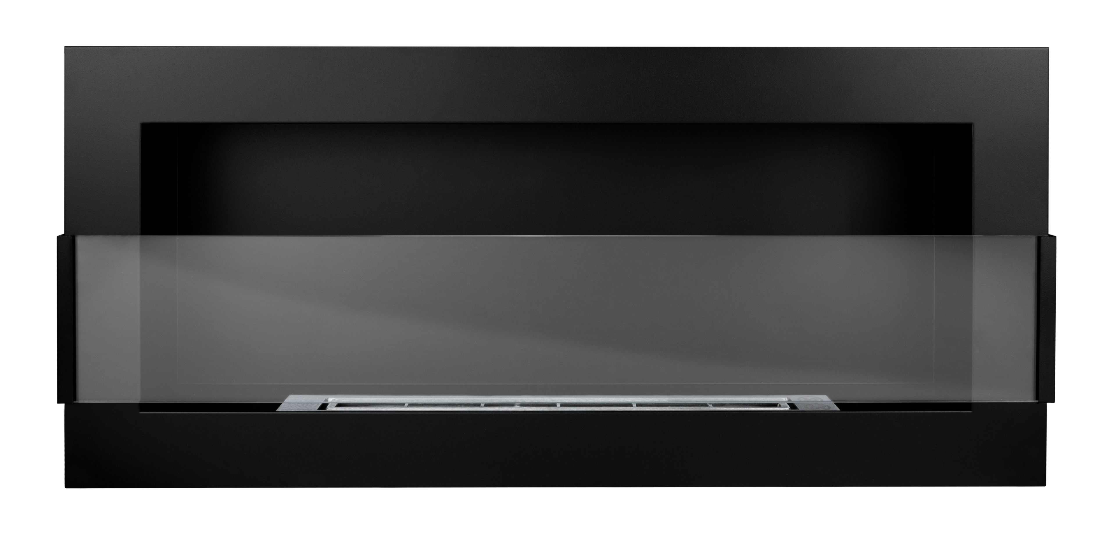 Campo24 - Gel &amp; Wall Ethanol Fireplace with Safety Glass - Gel Fireplace Ethanol Fireplace - Black - 90cm