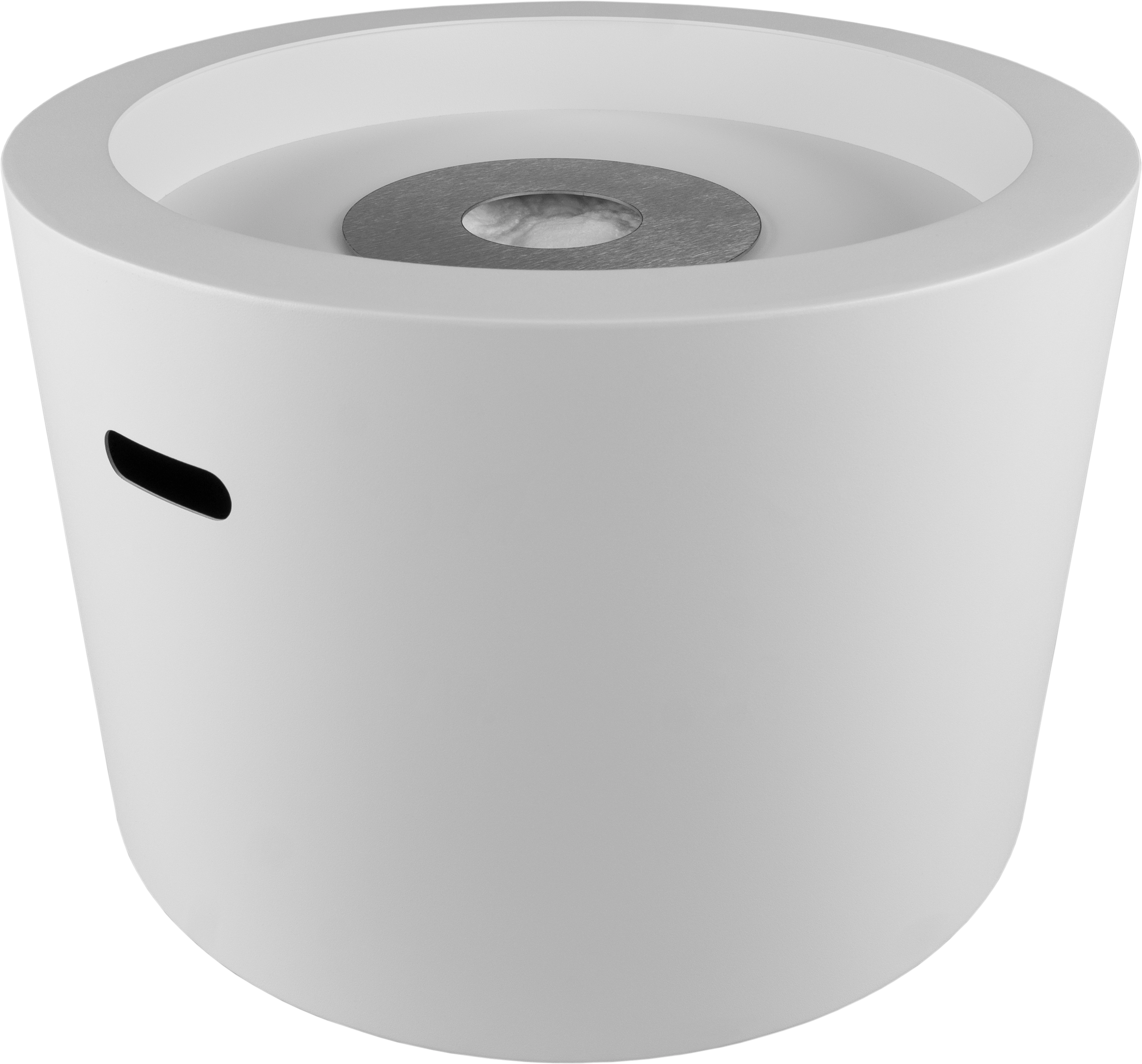 Campo24 - Fire bowl round white - 47.5x32.5cm - Garden fire bowl / Outdoor fire bowl / Fire bowl for terrace / Modern design fire bowl