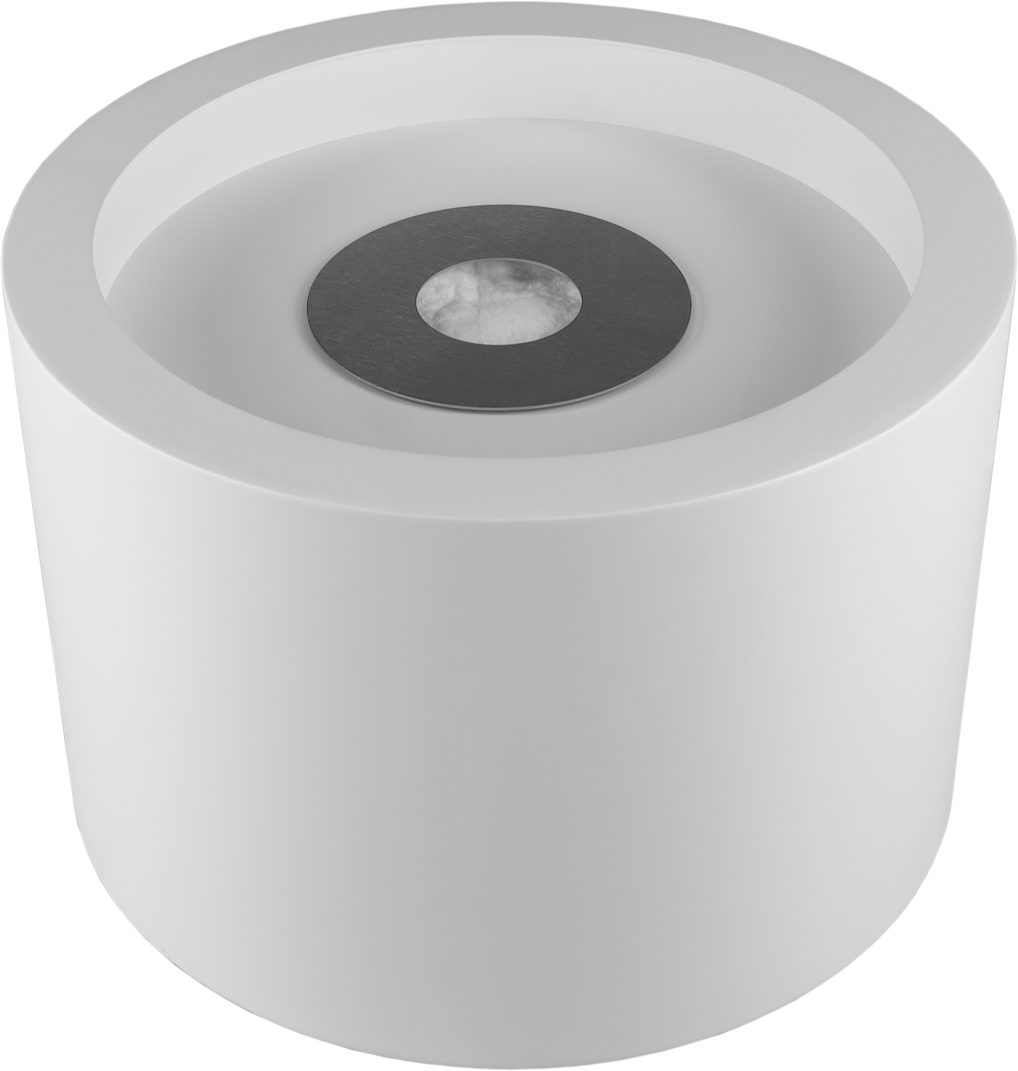 Campo24 - Fire bowl round white - 47.5x32.5cm - Garden fire bowl / Outdoor fire bowl / Fire bowl for terrace / Modern design fire bowl