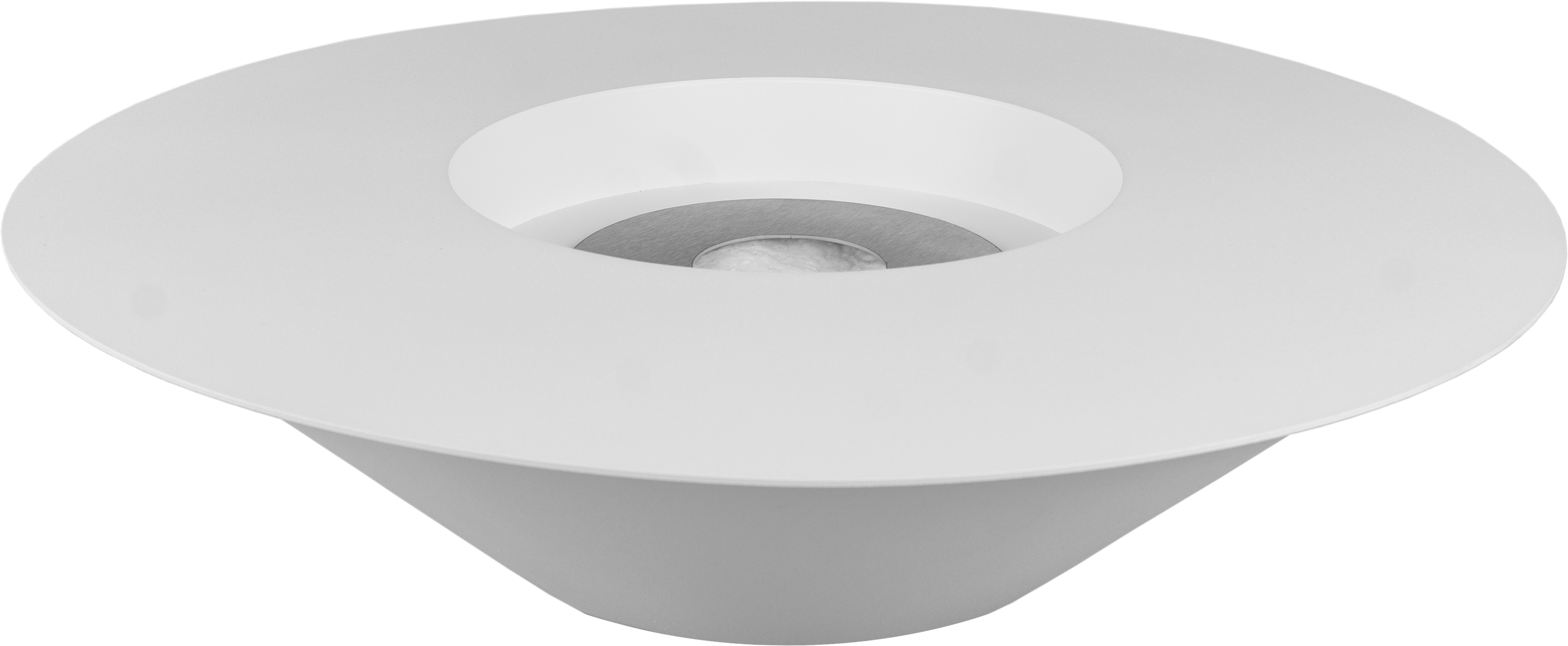 Campo24 fire bowl round white - 60x15cm - garden fire bowl / outdoor fire bowl / fire bowl for terrace / modern design fire bowl